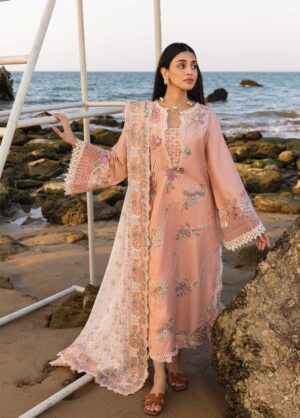 Elegant Summer Luxury Embroidery  Unstitched Lawn Cotton Dress