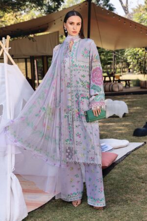Elegant Summer Luxury Embroidery  Unstitched Lawn Cotton Dress