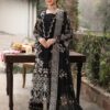 Elegant Summer Luxury Embroidery  Unstitched Lawn Cotton Black Dress