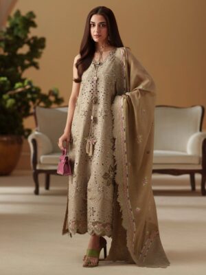Elegant Summer Luxury Embroidery  Unstitched Lawn Cotton Dress