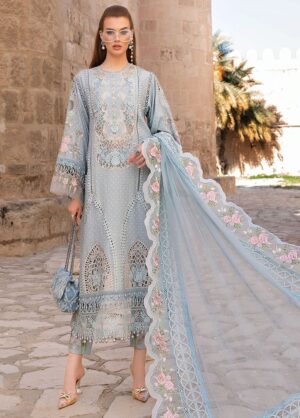 Elegant Summer Luxury Embroidery  Unstitched Lawn Cotton Dress