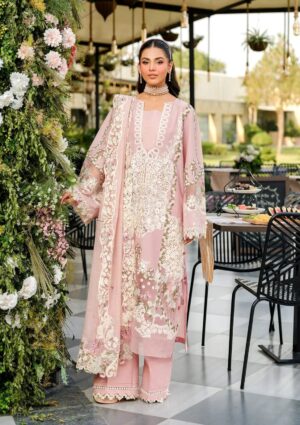 Elegant Summer Luxury Embroidery  Unstitched Lawn Cotton Dress