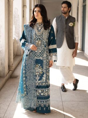 Elegant Summer Luxury Embroidery  Unstitched Lawn Cotton Dress