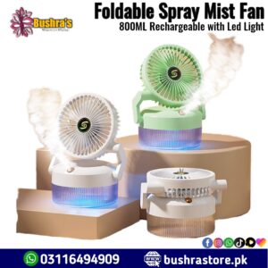 Portable Foldable Spray Misting Fan Rechargeable