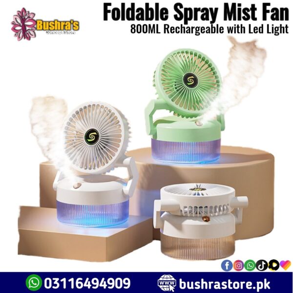 Store Mist Spray Portable Foldable Spray Misting Fan Rechargeable – Bushra Concept Store