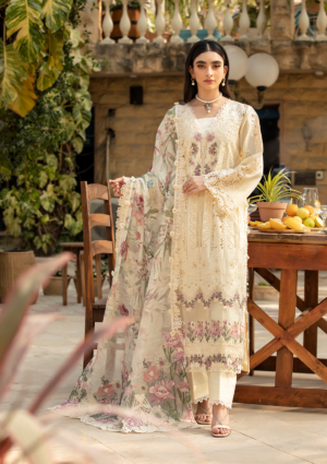 Elegant Summer Luxury Embroidery  Unstitched Lawn Dress