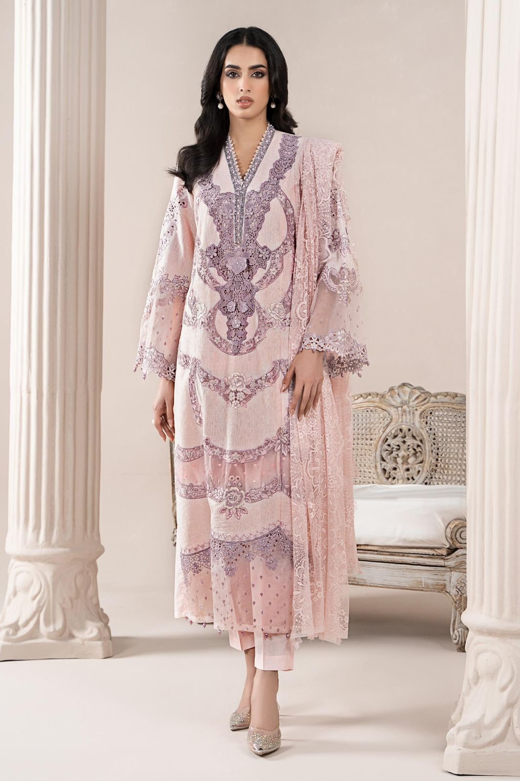 Elegant Summer Luxury Embroidery Unstitched Lawn Dress