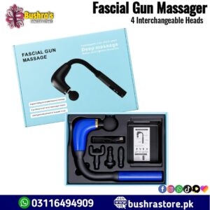 Long-Handle Fascial Gun Massager Massage Tool with 4 Interchangeable Heads