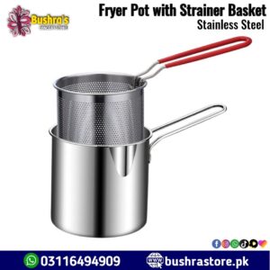 Stainless Steel Deep Fryer Pot with Strainer Basket