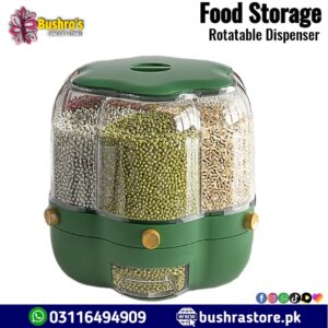 Food Storage Container Rotatable Rice Barrel & Grain Dispenser