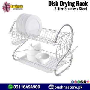 2-Tier Stainless Steel Dish Drying Rack
