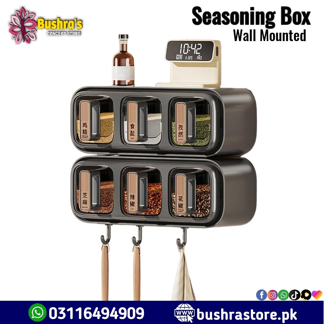 Wall Mounted Seasoning Box Condiment Containers