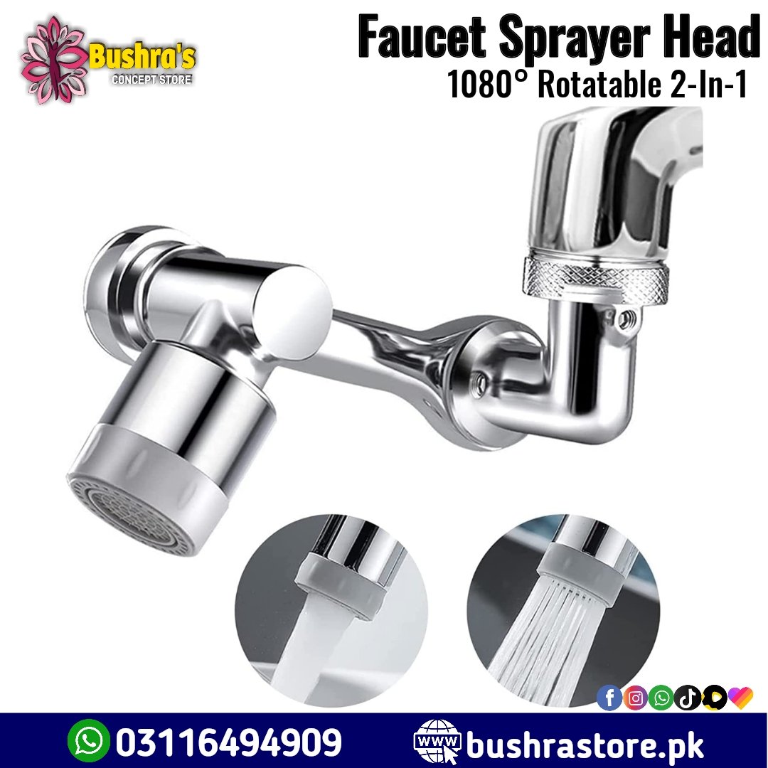 1080° Rotatable Faucet Sprayer Head 2-in-1