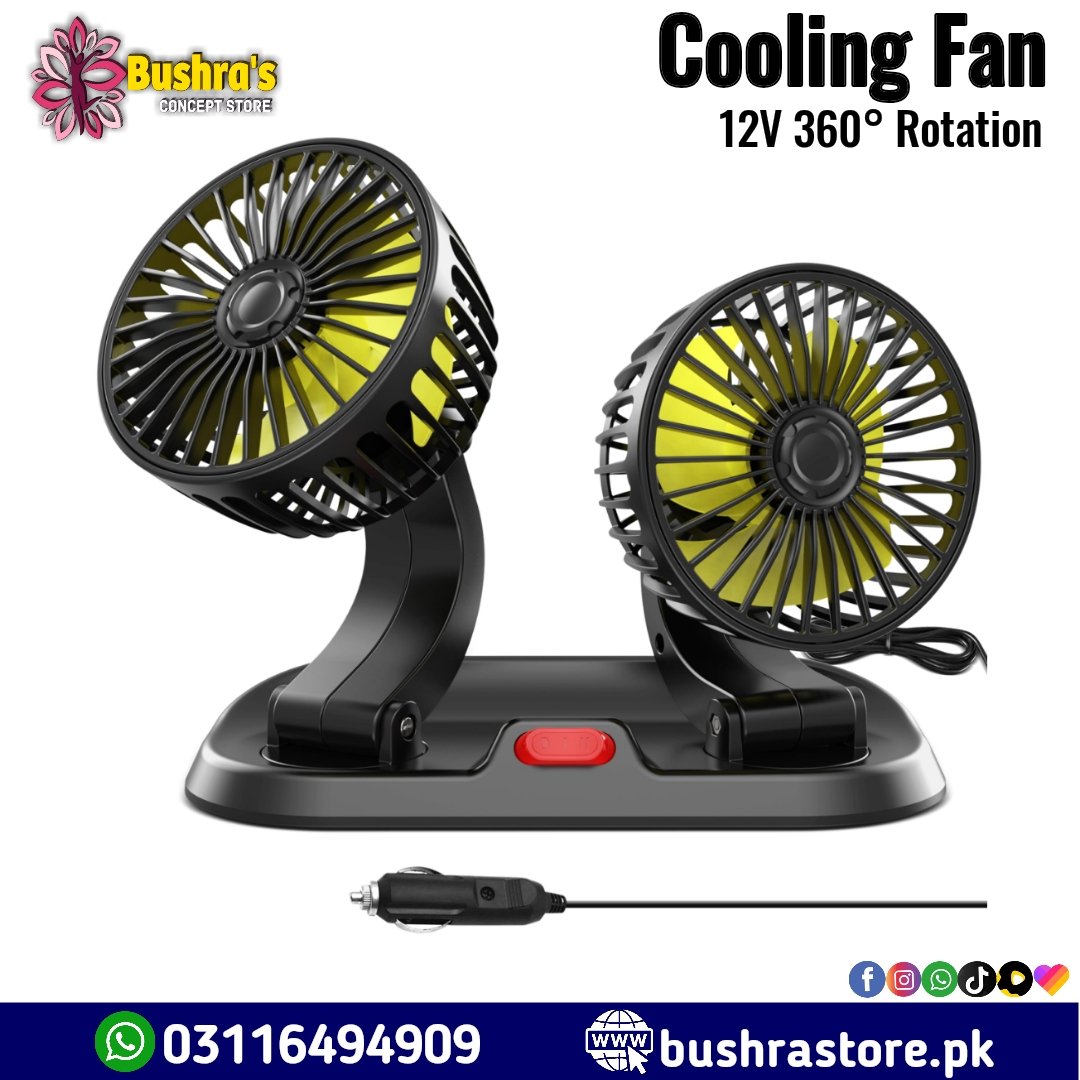 12V Dual Head Car Dashboard Cooling Fan