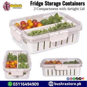 2 Compartment Fridge Organiser Storage Box