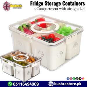 4 Compartment Fridge Organiser Storage Box